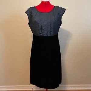 Grey and Black Velvet Business Dress